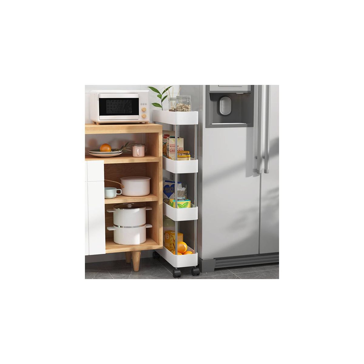 GENERICO - Estante Organizador Baño Y Cocina Con Ruedas 4 Niveles