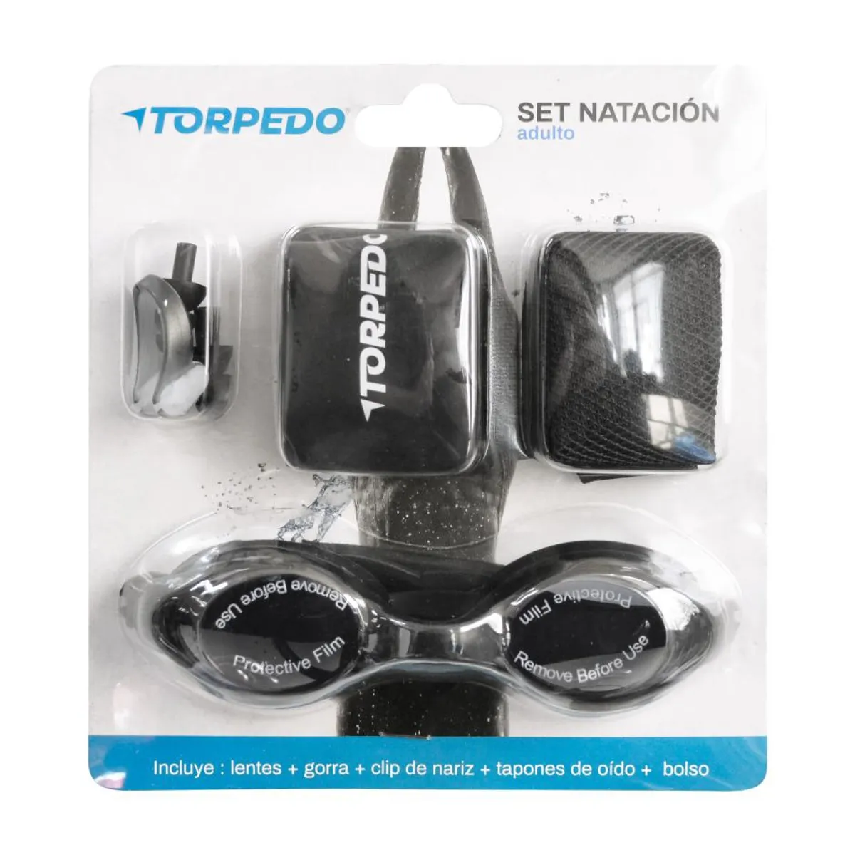 TORPEDO - SET NATACION TORPEDO ADULTO NEGRO