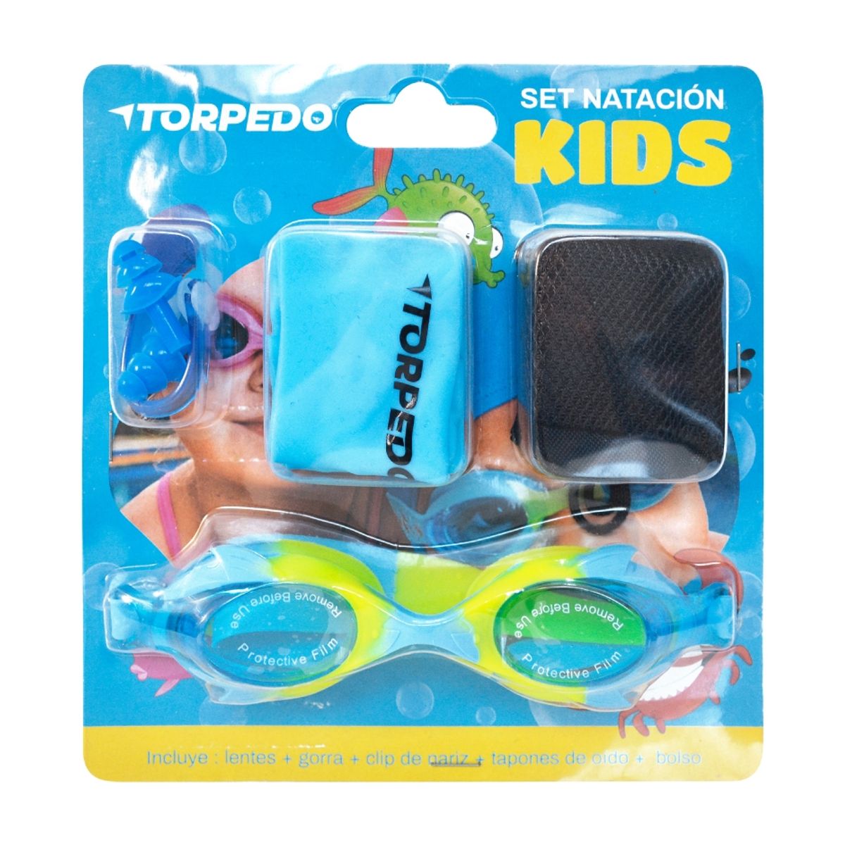 TORPEDO - SET NATACION TORPEDO JUNIOR AZUL REY