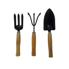 GENERICO - Set Herramientas Jardineria Pala Rastrillo Tridente x