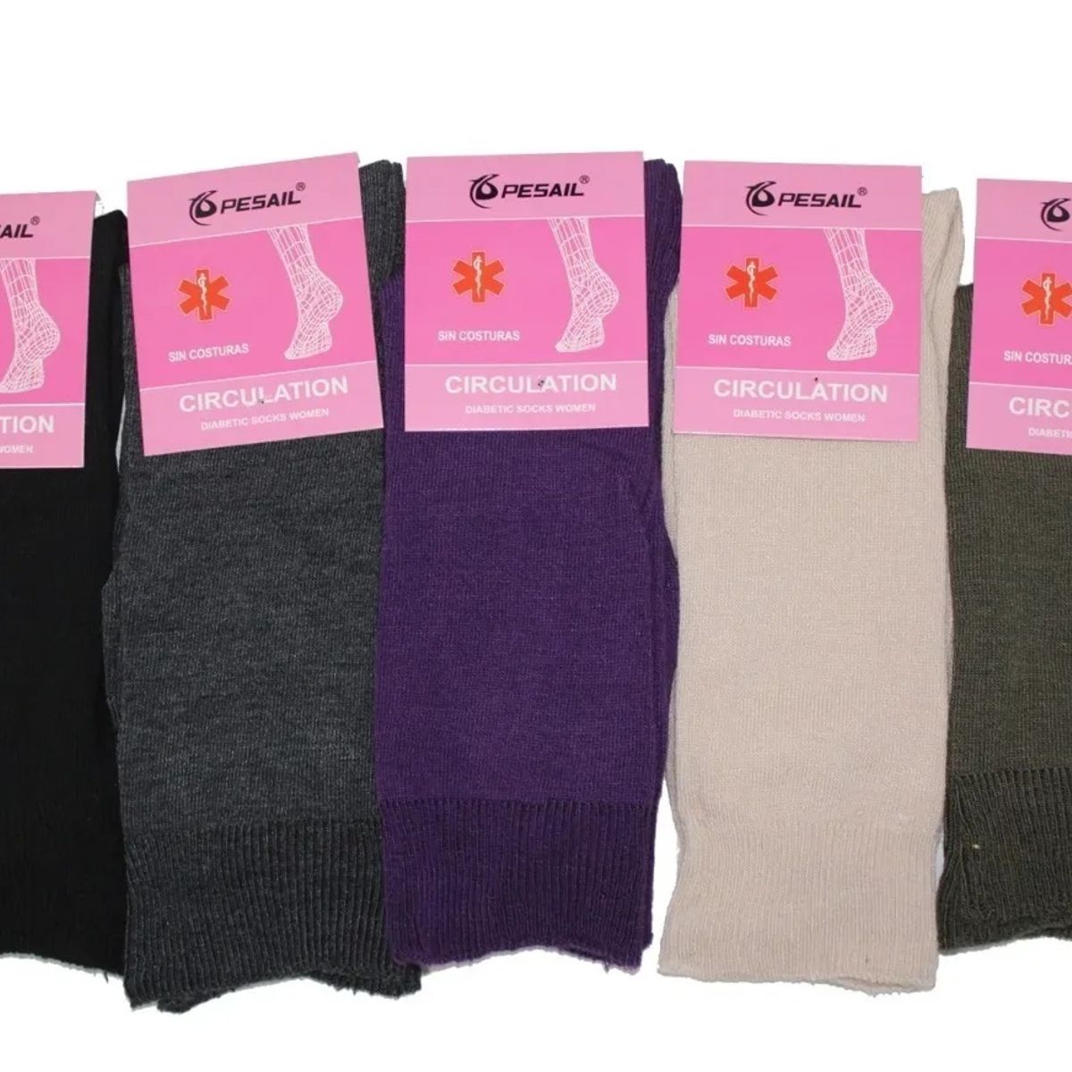 GARSIL - 6 Calcetines Para Mujer Diabético Algodón - Sin Costuras