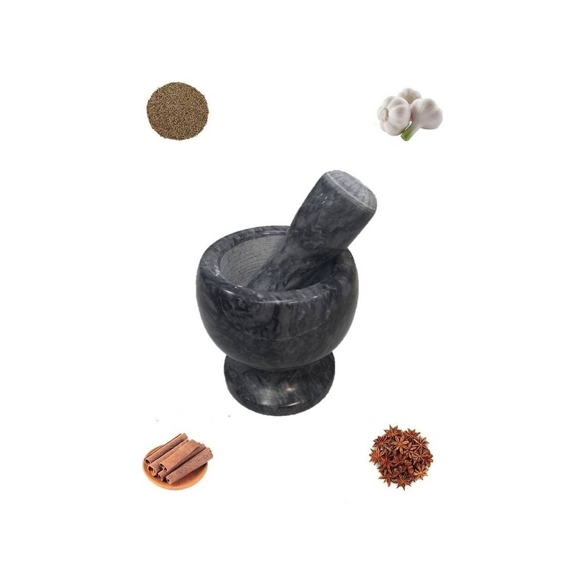 GENERICO - Mortero De Mármol Moledor Hierba Mezcla Tritura