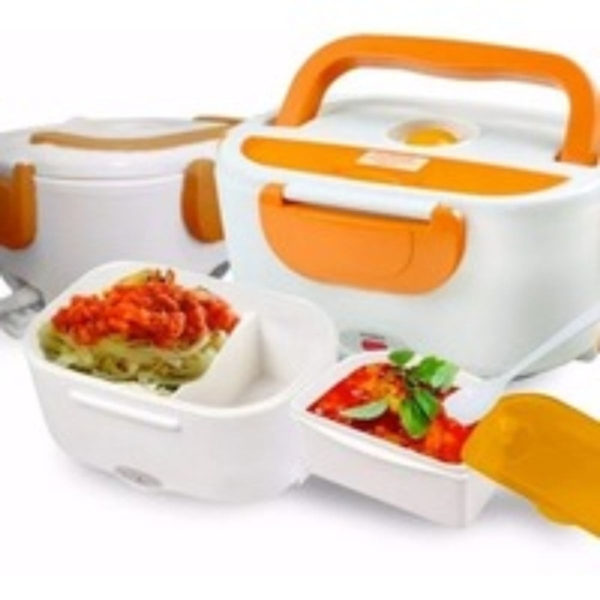GENERICO - Lonchera Electrica Portatil Vianda De Comida NARANJA