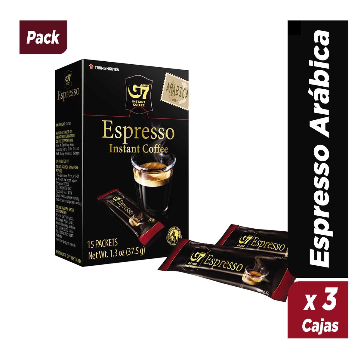 G7 COFFEE - Pack 3 Café Espresso Arábica G7 Coffee - Trung Nguyen