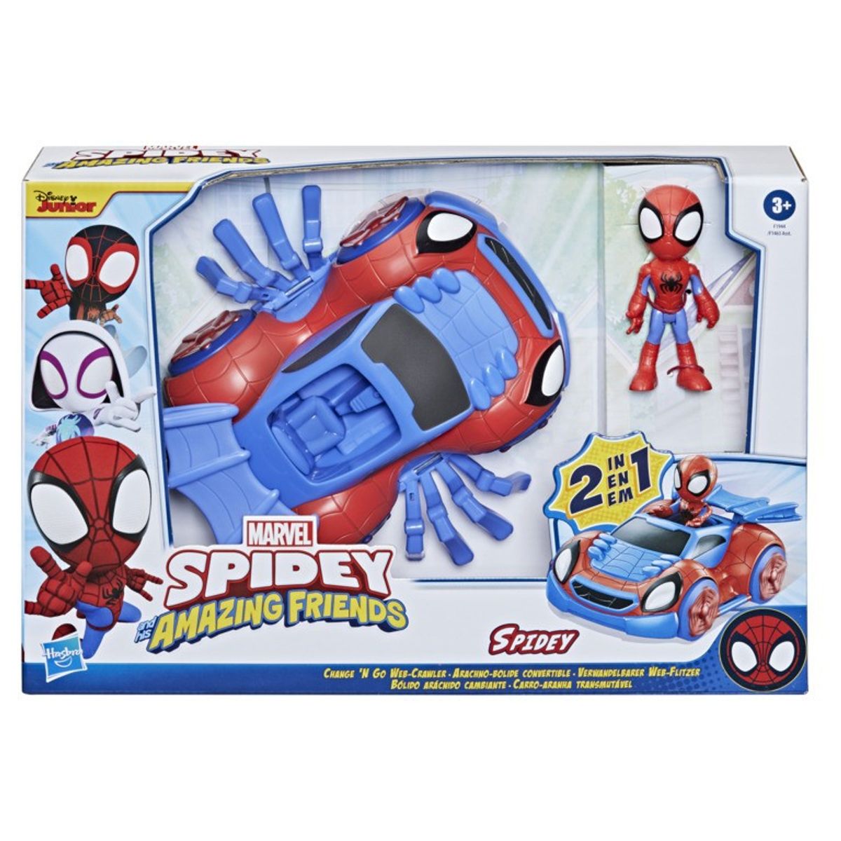 MARVEL - FIGURA SPIDEY AND FRIENDS AUTOARAÑA CAMBIA SPIDEY