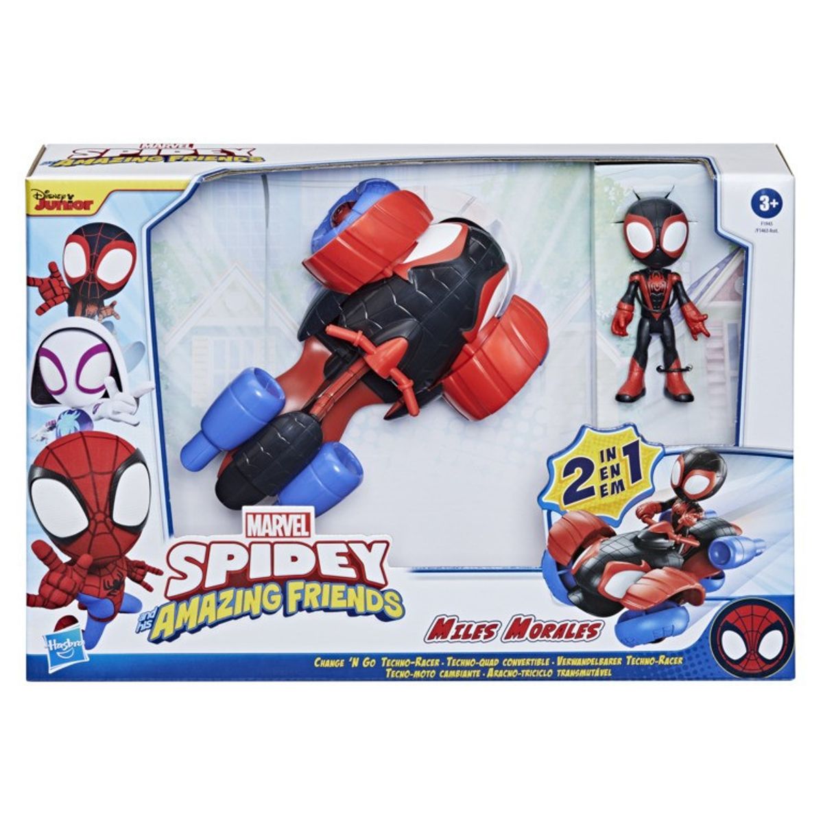 MARVEL - FIGURA SPIDEY AND FRIENDS AUTOARAÑA CAMBIA MILES MORALES