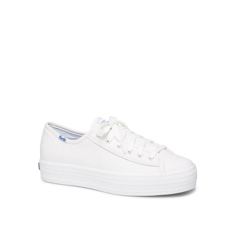 KEDS - Zapatilla Cuero Blanca Mujer Triple Kick KEDS