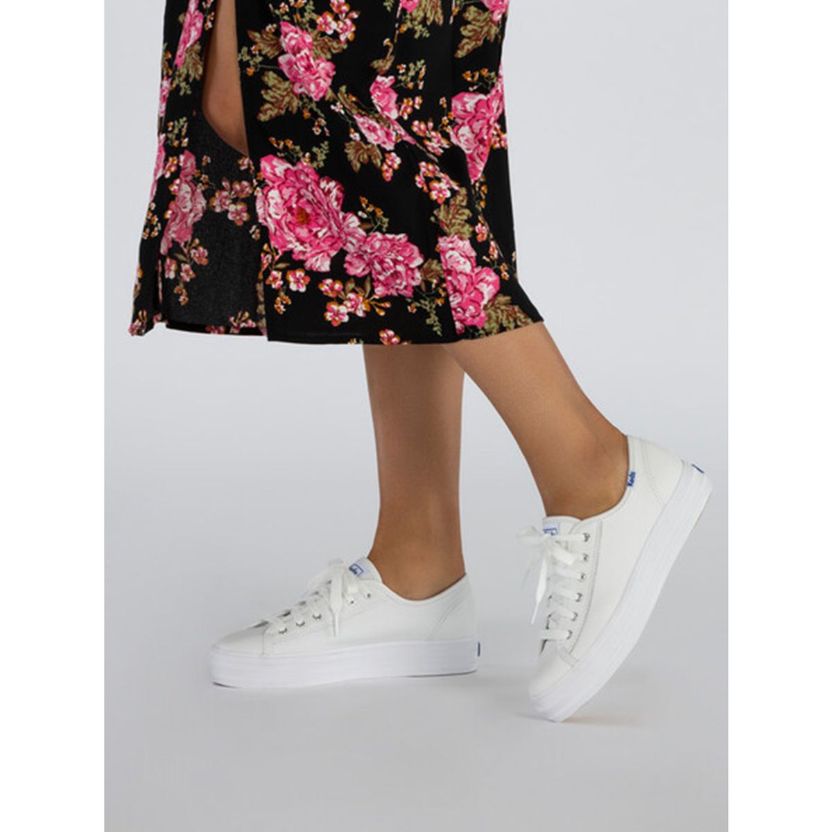 KEDS - Zapatilla Cuero Blanca Mujer Triple Kick KEDS