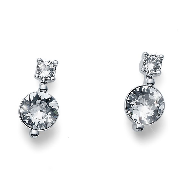 OLIVER WEBER - Pendientes Everyday rodio cristal