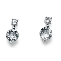 OLIVER WEBER - Pendientes Everyday rodio cristal