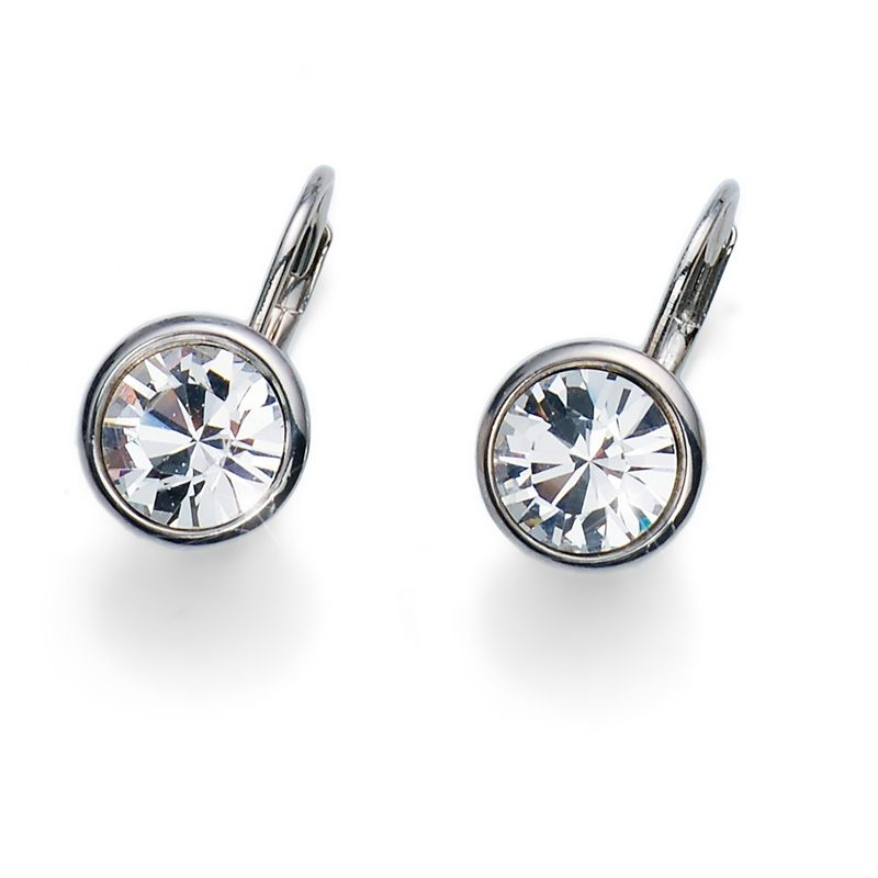 OLIVER WEBER - Pendientes Simple rodio cristal