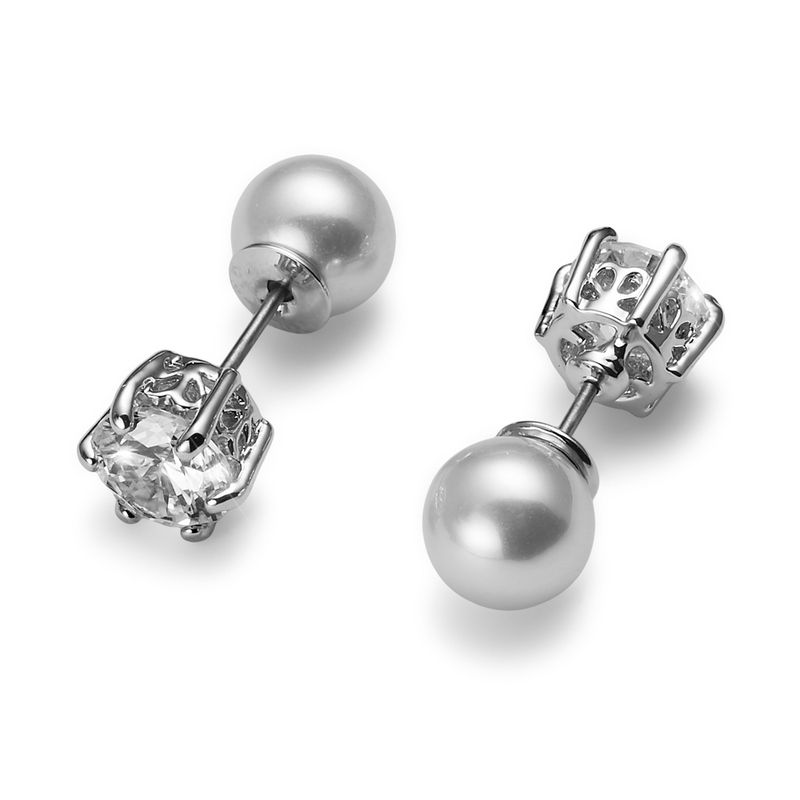 OLIVER WEBER - Pendientes Turn rodio cristal
