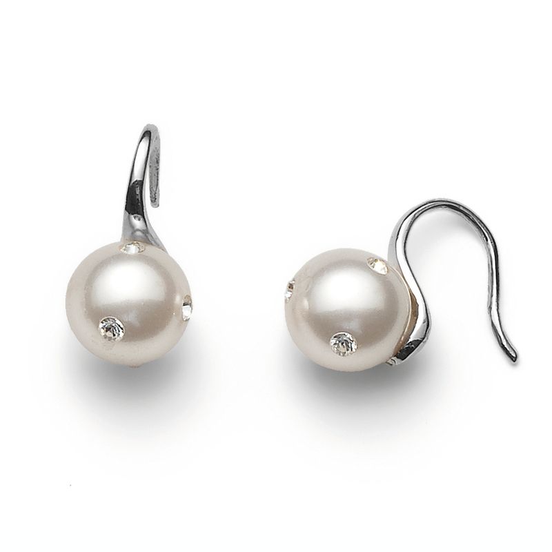 OLIVER WEBER - Pendientes Pearly rodio cristal