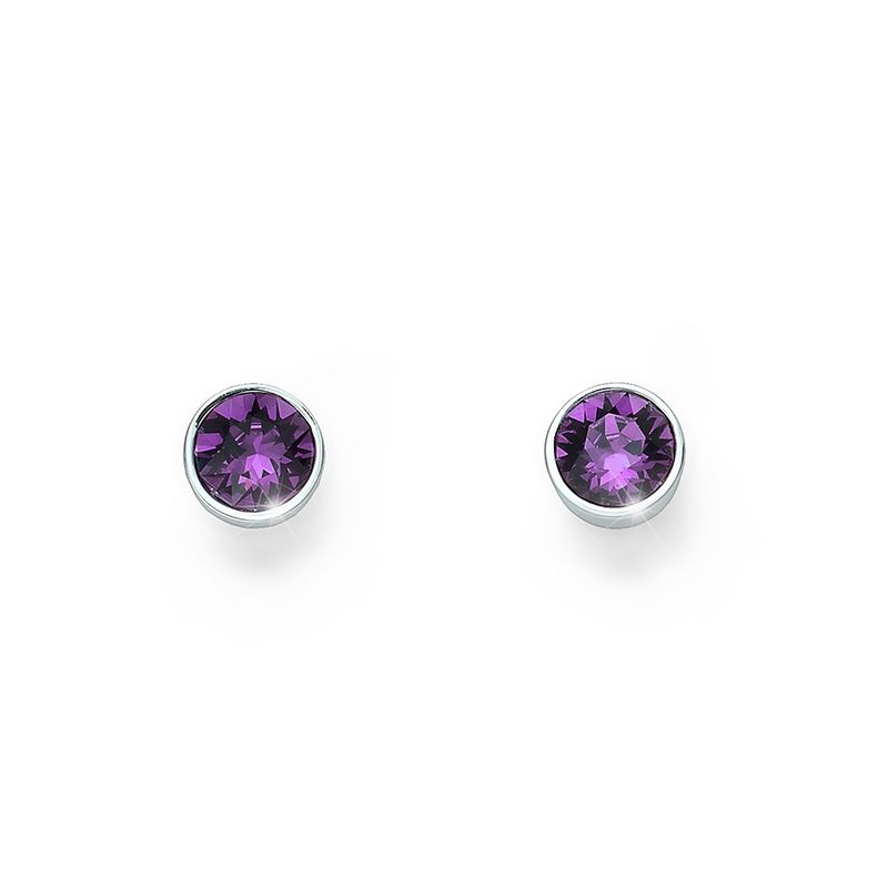 OLIVER WEBER - Pendientes Uno rodio amethyst