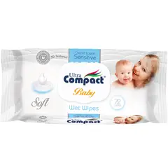 ULTRA COMPACT - Toallitas Bebé con loción crema para piel sensible Caja x 12