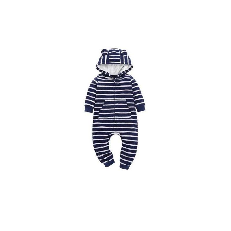 ANGO - Enterito Micropolar Rayado Azul Marino