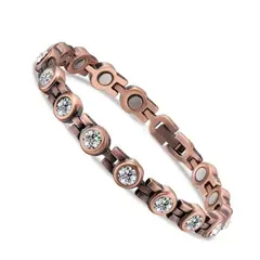 GENERICO - Pulsera terapia magnetica cobre mujer cristal calidad