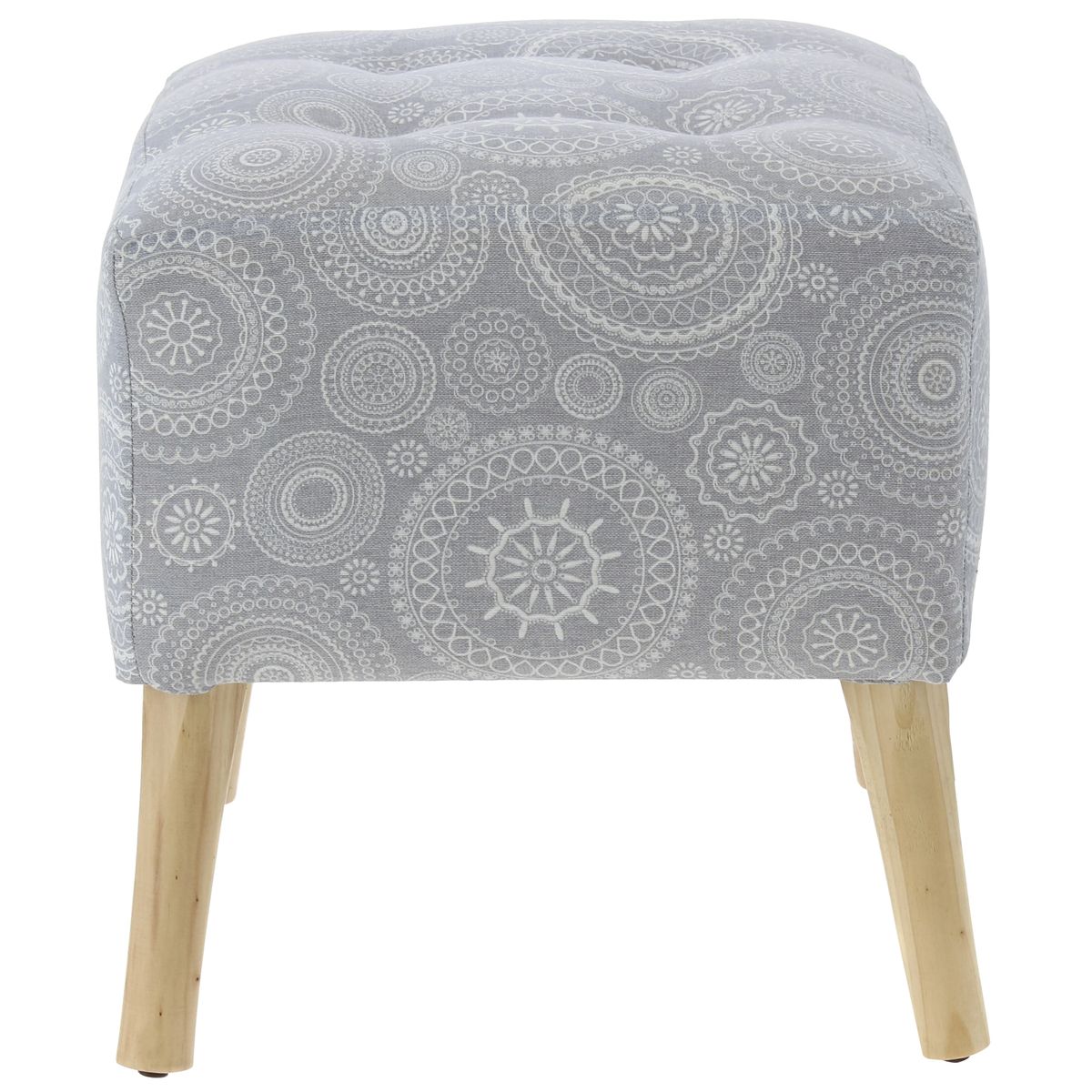 GENERICO - Pouf Alemania Mándala Gris 42x42x43 cm Máxima Design