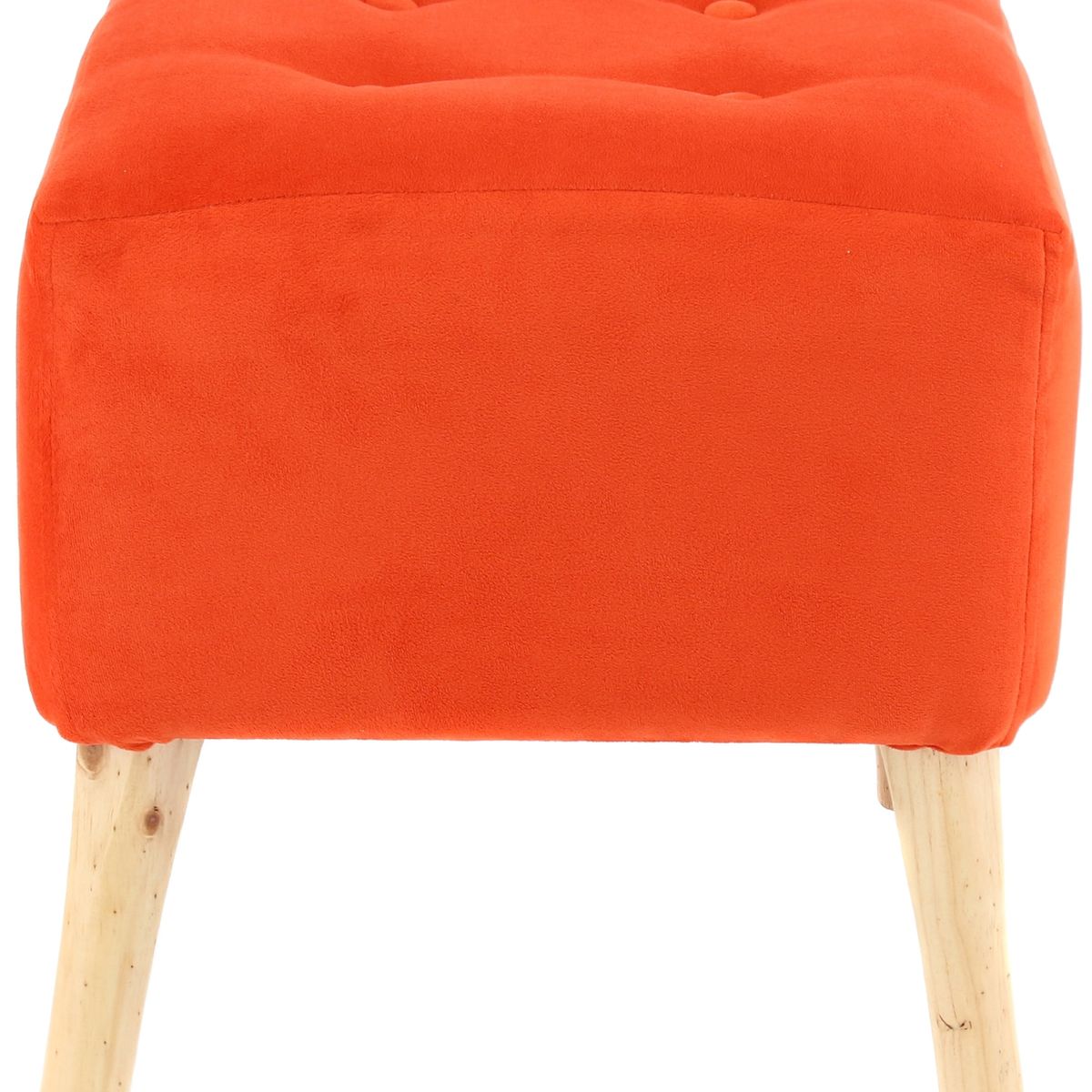 GENERICO - Pouf Alemania Naranjo Felpa 42x42x43 cm Máxima Design
