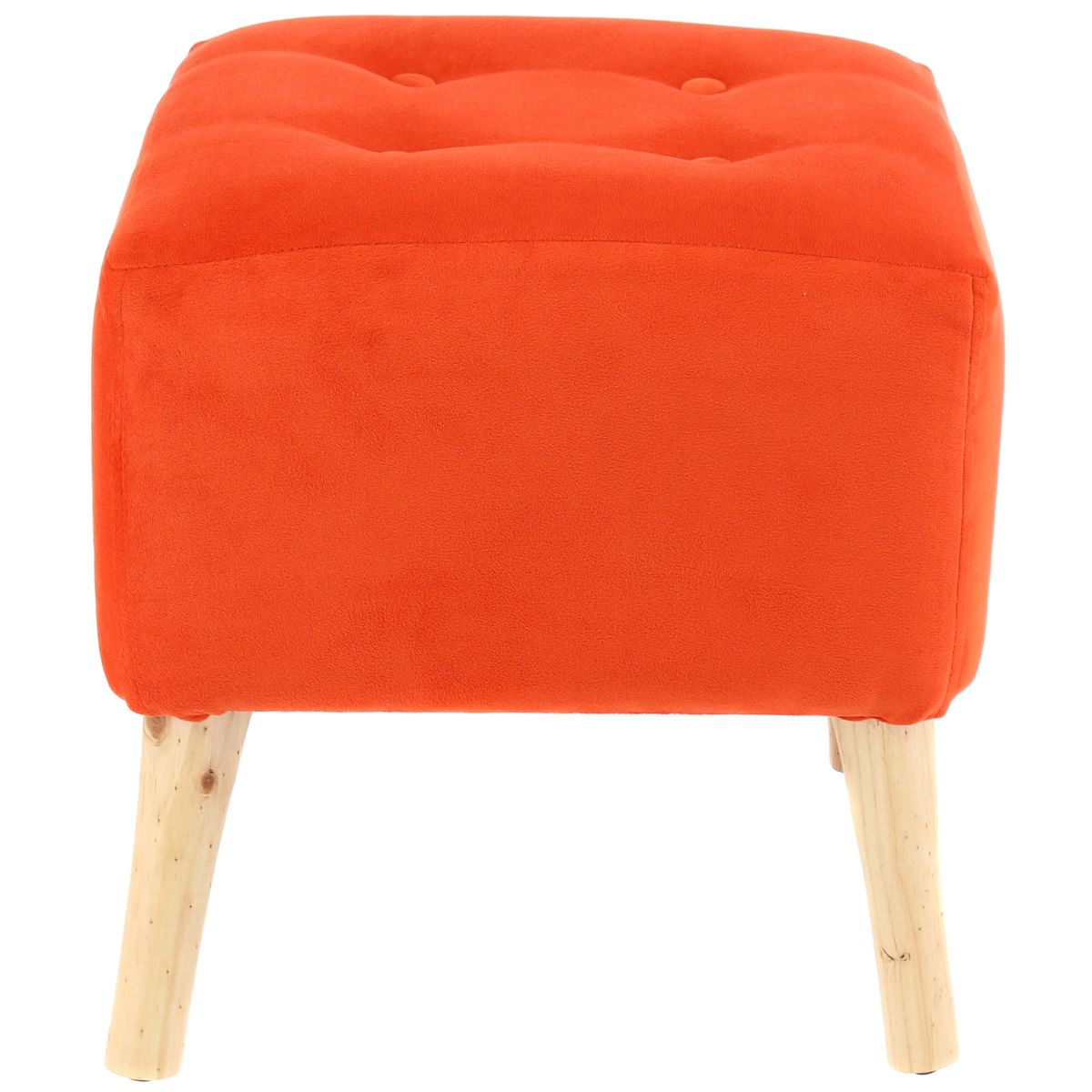 GENERICO - Pouf Alemania Naranjo Felpa 42x42x43 cm Máxima Design