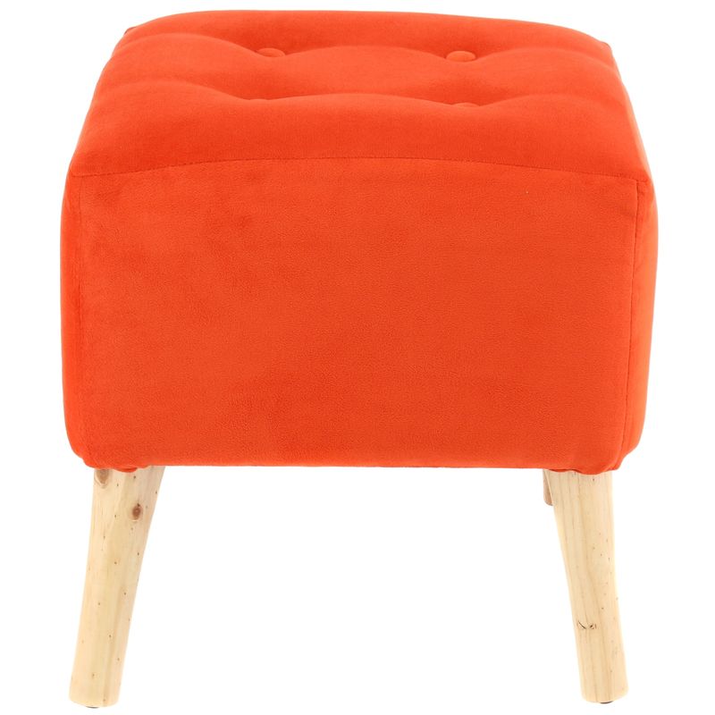 GENERICO - Pouf Alemania Naranjo Felpa 42x42x43 cm Máxima Design
