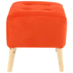 GENERICO - Pouf Alemania Naranjo Felpa 42x42x43 cm Máxima Design