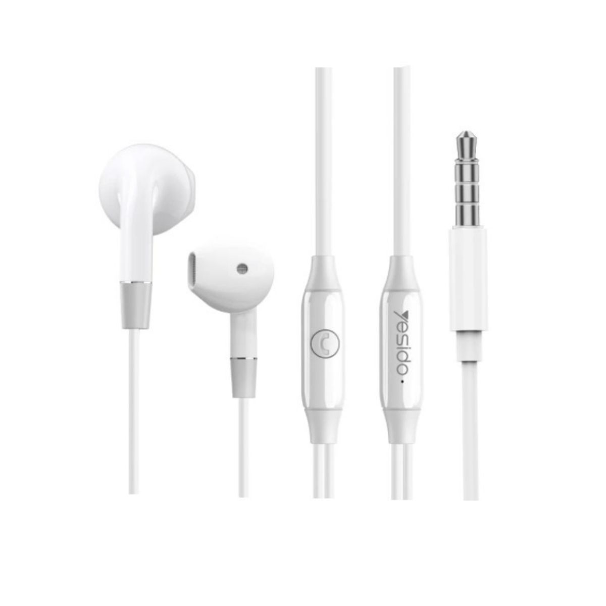 YESIDO - Audífono Yesido Android HarmonyOS conector jack 35mm color blanco