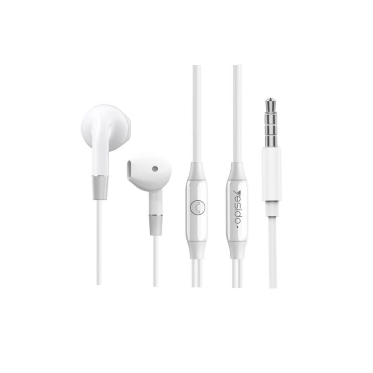 YESIDO - Audífono Yesido Android HarmonyOS conector jack 35mm color blanco