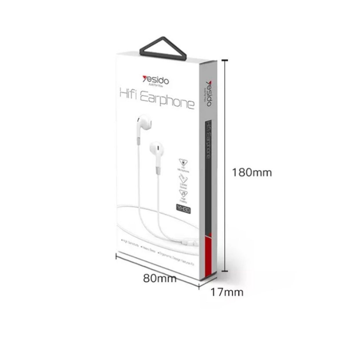YESIDO - Audífono Yesido Android HarmonyOS conector jack 35mm color blanco