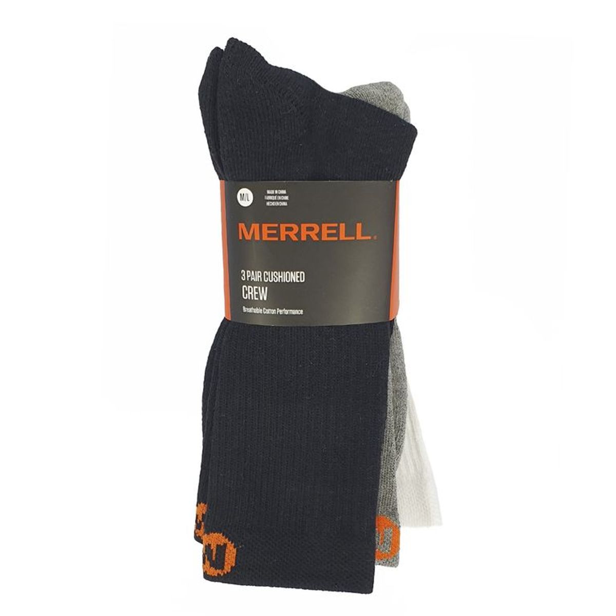 MERRELL - 3 Pack Calcetin Outdoor Access Cotton Crew Gris Unisex MERRELL