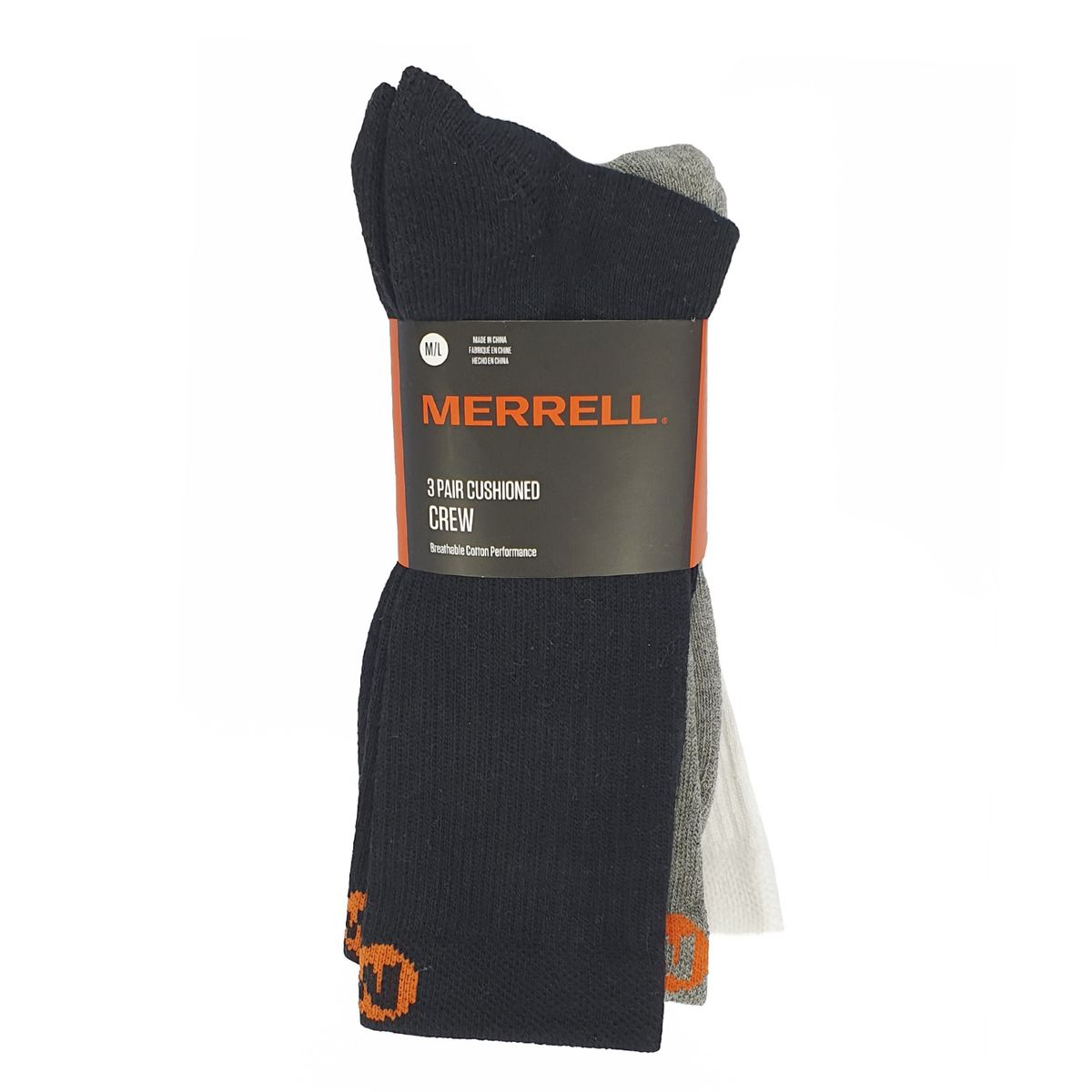 MERRELL - 3 Pack Calcetin Outdoor Access Cotton Crew Gris Unisex MERRELL