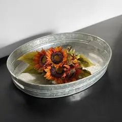 ML DESIGN - BANDEJA GALVANIZADA OVALADA