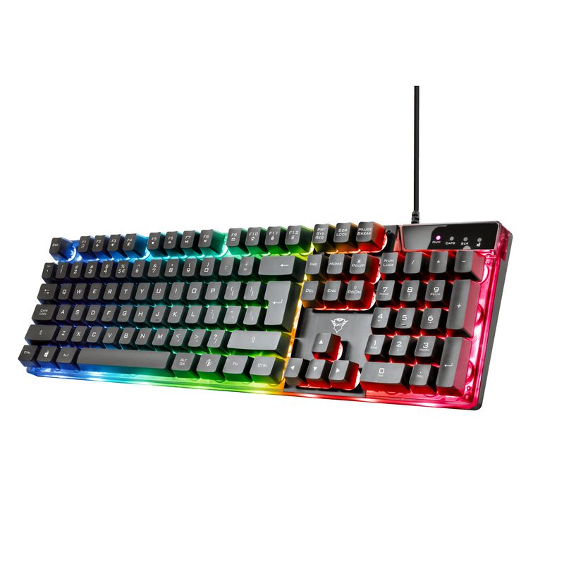 TRUST - Teclado Gamer Trust Azor Gxt 835 Rgb Full Anti Ghosting - Negro.