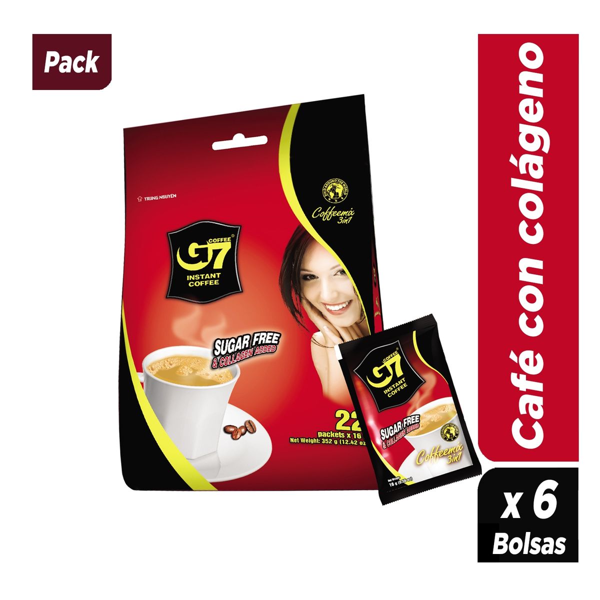 G7 COFFEE - Pack 6 Bolsas Café Con Colágeno G7 Coffee - Trung Nguyen