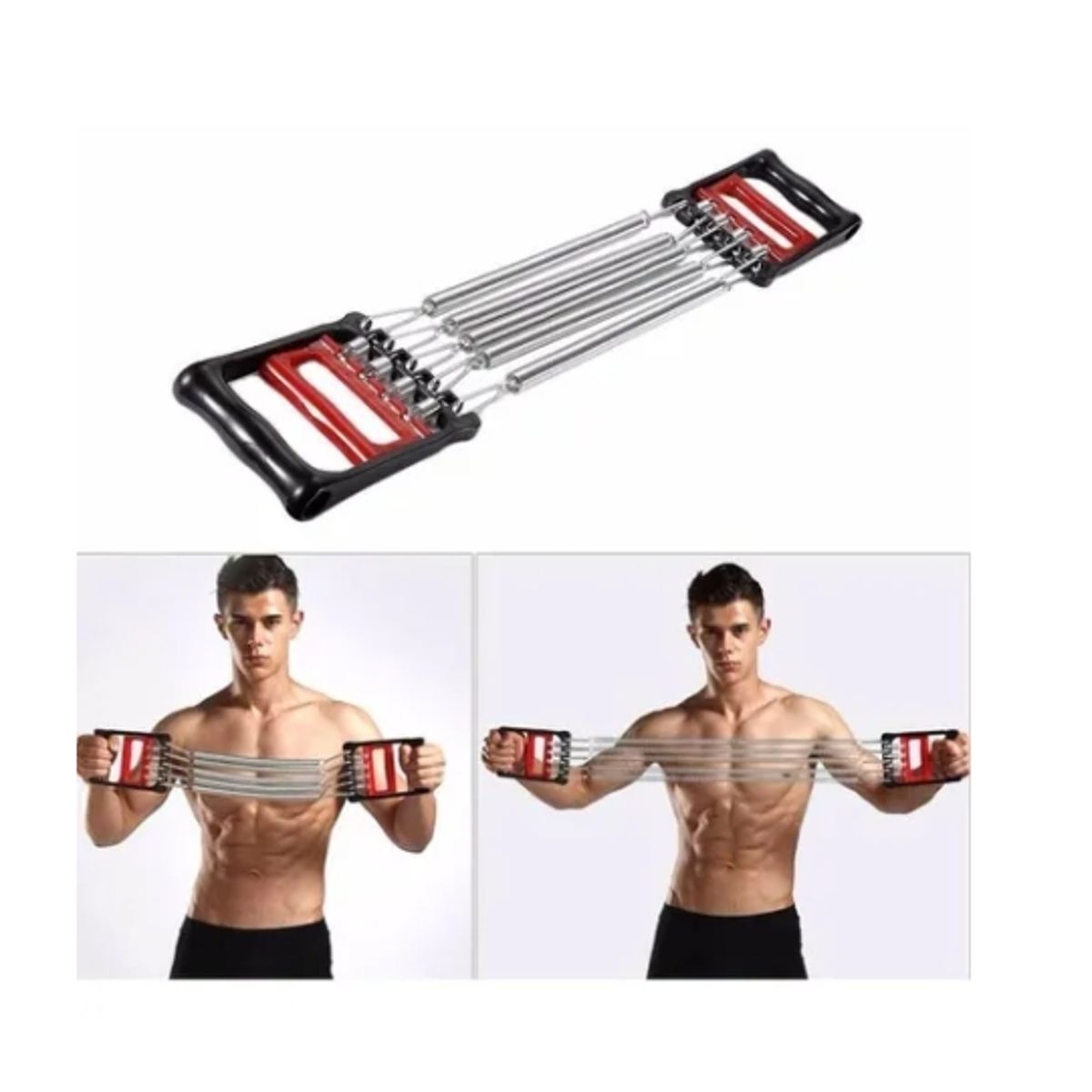 ESHOPANGIE - Extensor Con Manijas Pecho Brazos 5 Resortes Fitness