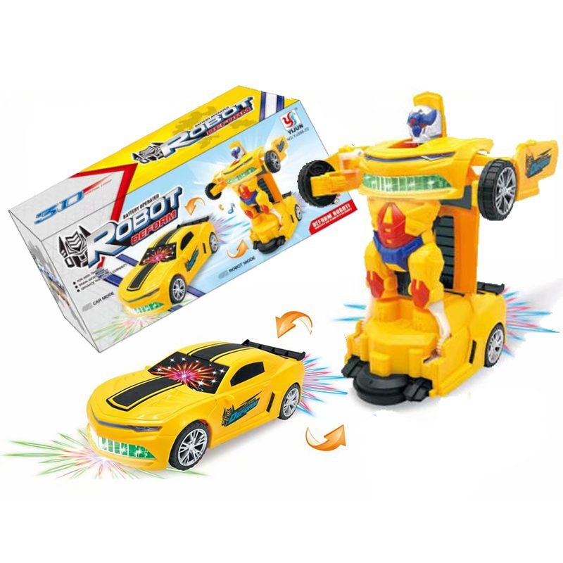 GENERICO - Auto Robot Transformers Con Luz Sonido y Movimiento