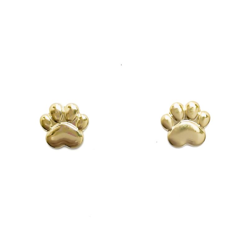 ANDREA COGGIOLA JOYAS - Aros Huella Perro Enchapado Oro 18K