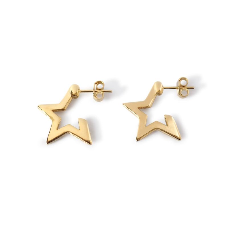 ANDREA COGGIOLA JOYAS - Aros Estrella 4 Puntas Enchapado Oro 18K