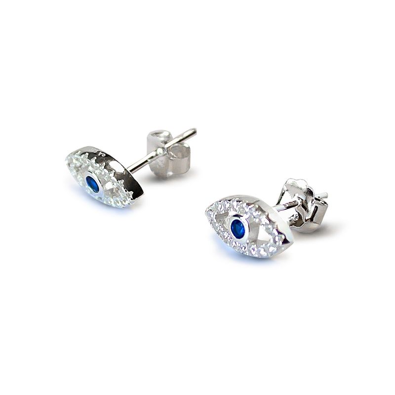ANDREA COGGIOLA JOYAS - Aros Ojos Circón Plata