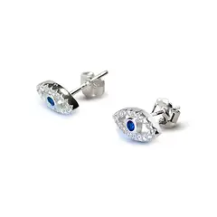 ANDREA COGGIOLA JOYAS - Aros Ojos Circón Plata