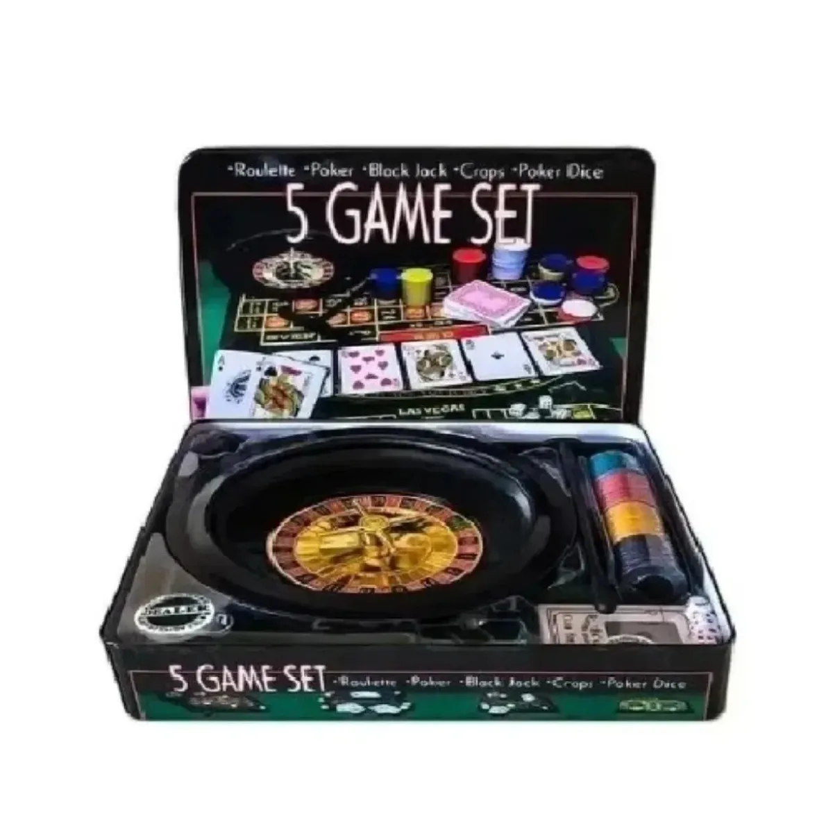 GENERICO - Set 5 Juegos Casino Roulette Poker black Jack craps poker
