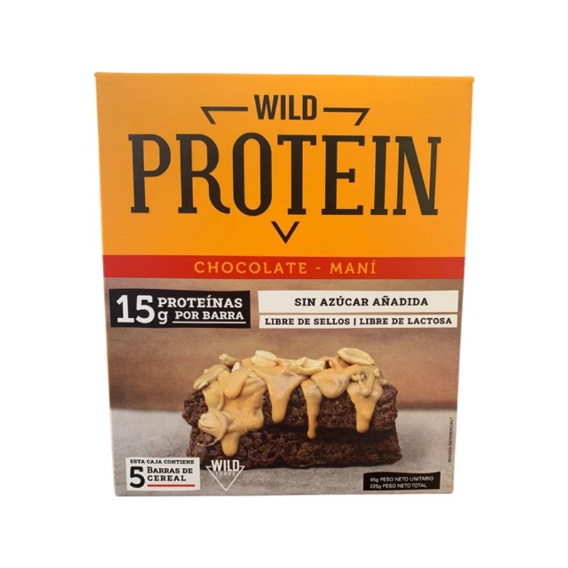 WILD PROTEIN - WILD PROTEIN CHOCOLATE MANI 5 UNIDADES