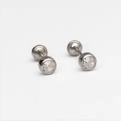 AMKALE - Aros de Plata y Circón Apegados Niñas