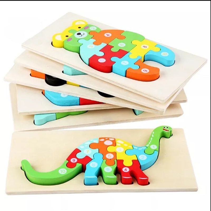 GENERICO - Rompecabezas de Madera animal 10 Piezas - Oferta Puzzle
