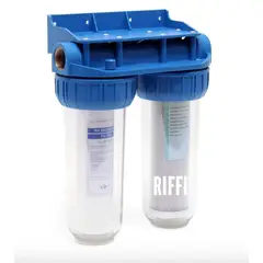 GENERICO - Filtro de agua anti sarro ablandador doble 10 x 2.5" - 2.75" carbón activo