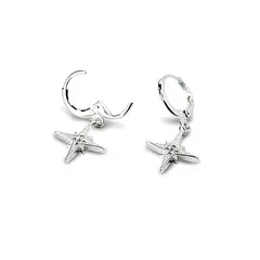 COGGIOLA - Aros Argolla Estrella Fugaz Circón Plata Fina 925