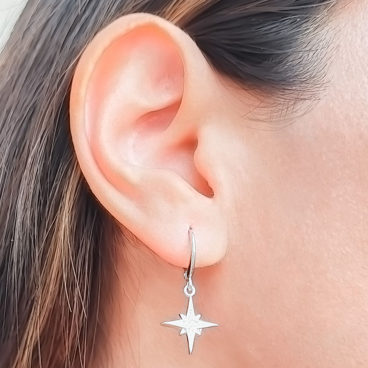 COGGIOLA - Aros Argolla Estrella Fugaz Circón Plata Fina 925