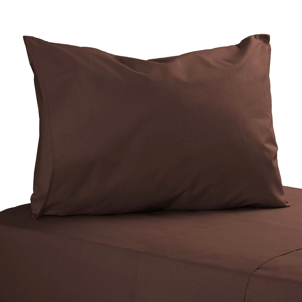 SUEÑO BLANCO - JUEGO DE SABANAS  LISO SINGLE CAFE