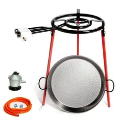 LA VALENCIANA - Set paellero 46 cm + quemador y soporte