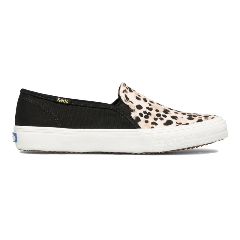 KEDS - Zapatilla Mujer Double Decker Leopard Negro KEDS